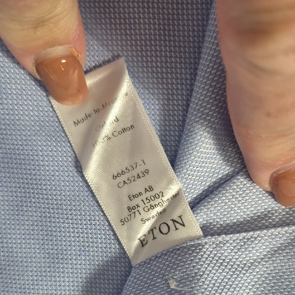 Eton Sky Blue Dress Shirt for Men - Picture 8 of 12